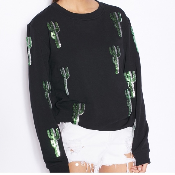 Kuccia Sequin Cactus Flannel - Picture 5 of 5